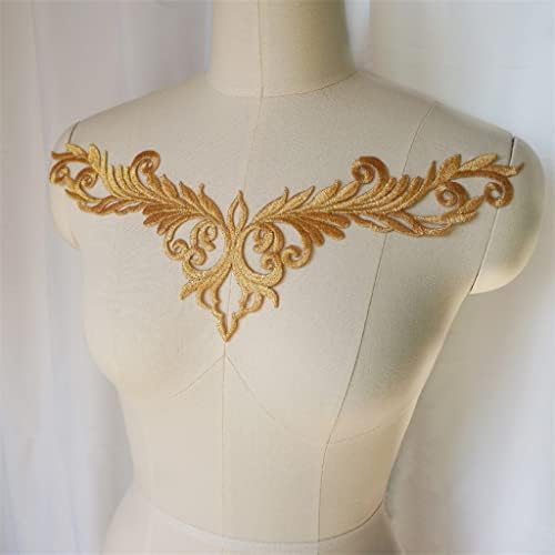 Орела злато Апликации извезена невестинска наметка ткаенина V-врат јака железо шива на лепенка за венчаница облека фустан декор DIY