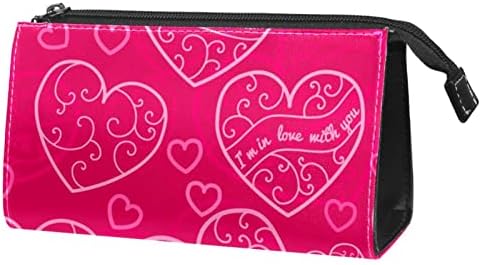 Тоалетна Торба Патна Торба, Водоотпорна Шминка Козметичка Торба За Патување Организатор За Додатоци, Денот На Вљубените Розова