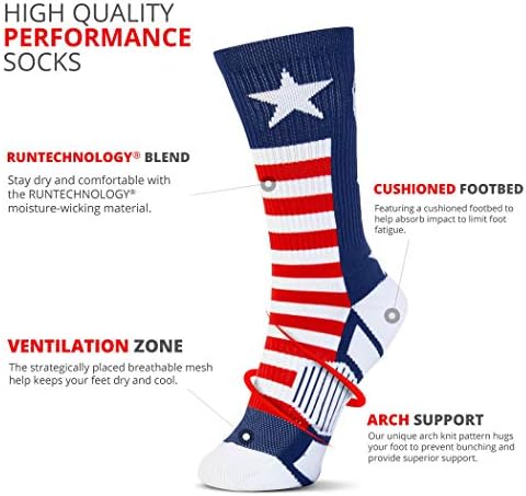 ChalkTalkSPORTS Лакрос Атлетски Средината На Теле Ткаени Чорапи | САД | Црвена &засилувач; Бела &засилувач; Сина | Млади И Возрасни Големини