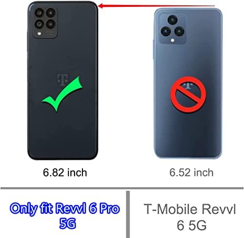 Suyomo За T-Mobile Revvl 6 PRO 5G Случај со Калено Стакло Заштитник На Екранот [2pack], Revvl 6 PRO 5G 2022 Телефон Случај Шок Апсорпција