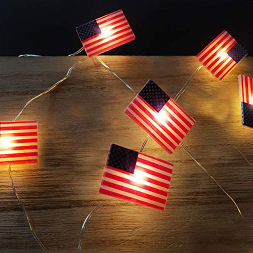Kehome осветли балони за забави години патриотски удар знаме декор во САД, светла, жица за калап забава дома декор за спални светла