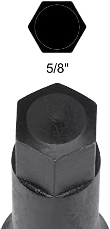 uxcell 5/8 Удар Хексадецимален Битен Приклучок, 1/2 Квадратен Погон 78мм Должина CR-MO SAE Големини