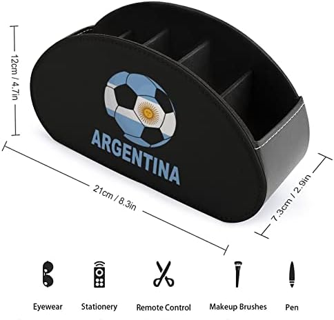 Организатор за складирање на кутии за далечински управувач на ТВ Аргентина Фудбал ПУ со 5 оддели за десктоп спална соба