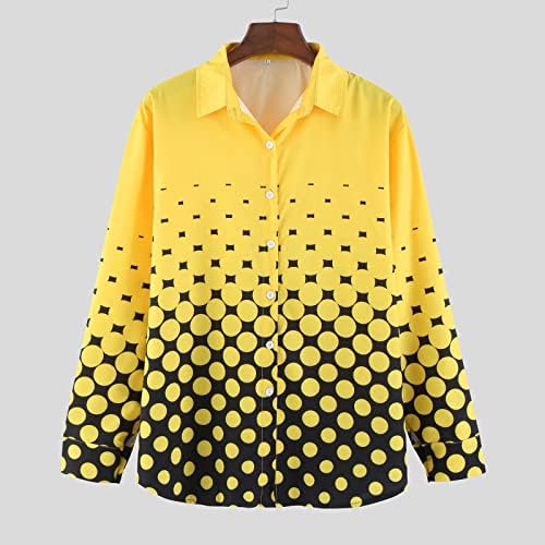 Машки есенски кошули Машка пролет и есенска џемпер удобно стенд-ап јака врвот печатена случајна плус 4