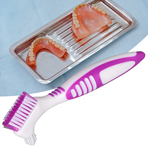 Четка за чистење на лажни заби, четка за заби со двојна протеза за заби, преносна пластика за лажно чистење на забите