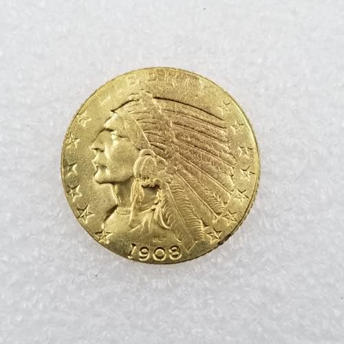Kocreat копија 1908-s Индиски глава орел Пет долари злато монета-реплика САД сувенир монета Среќа монета хобо монета Морган долар