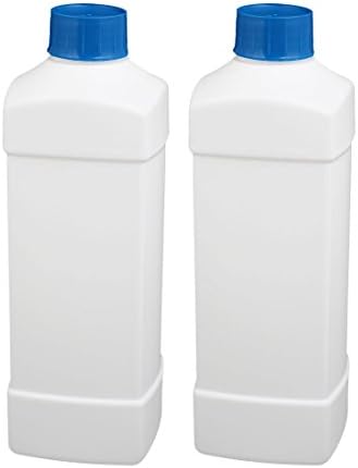 AEXIT 2PCS 1000ml мерач HDPE тесен уста квадратни цврсти прав за складирање шише со шише бело