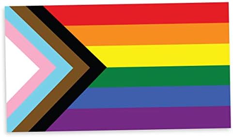 Применливо знаме на гордоста на гордоста ЛГБТК Пок Трансродно знаме - Налепница за винил Деклас 4 инчи