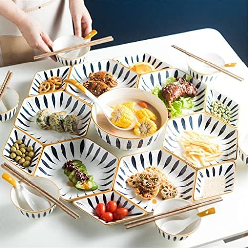 PDGJG Поставете плоча чинија за чинија за домаќинство Керамичка комбинација садови за садови за садови за садови за повторно обединување