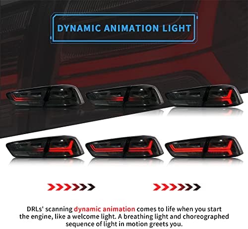 VLAND Led Опашка светла Компатибилен Со Mitsubishi Lancer &засилувач; EVO X 2008-2021 w/Динамична Анимација w/Секвенцијален,