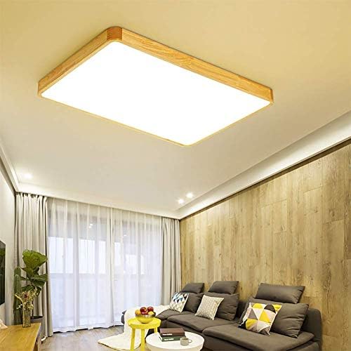 Ултра-тенок правоаголник на CCSUN, осветлување на таванот, LED modren тавански ламба Дрвена таванска осветлување за осветлување за дневна