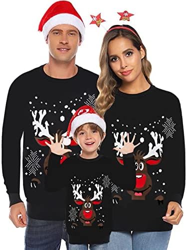 Семејство на Поттон, Божиќно џемпер, совпаѓање на комплети зимски парови Божиќни парови Божиќни џемпери смешни комплети за совпаѓање џемпери