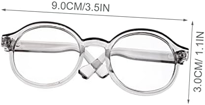 Очила за кукли со Sewacc 2 парчиња чисти очила сива пластична грмушка за славна личност