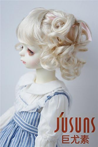Jusuns Doll Wigs JD011 8-9inch 21-23cm Прекрасна шармантна синтетички мохер БЈД перики 1/3 SD Dod Lati Lati Red Doll Додатоци