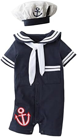 Бебето на XM Nyan May Baby Toddler Boys Sailor Stripe Romper Marine Navy Romper Outfit