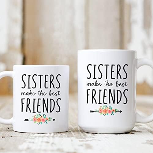 Сестрите ги прават најдобрите пријатели Белиот теакуп смешни подароци за роденден/Божиќ, сестрите ги прават најдобрите пријатели кафе чаша