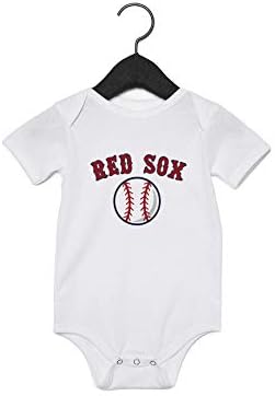Црвен сокс бејзбол бебе момче девојче, новородено органско тело ромпер
