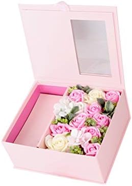 Амосфун сапун Роуз Подарок кутија симулирана кутија за подароци од роза цвет, креативно сапун цвеќиња Подарок исклучителен за