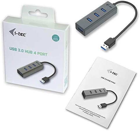 I-tec USB 3.0 Метал 4-Порт УСБ ЦЕНТАР-4X USB 3.0 Порта За Windows MacOS Android ChromeOS, Греј