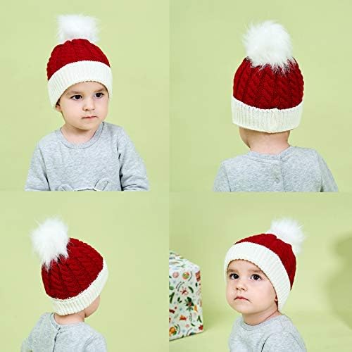 Божиќна Дедо Мраз за дете бебе мека топла бебешка плетена капа