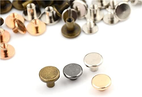 10 парчиња/лота метална легура на копчето за завртки за завртки за завртки за занаетчиски производи DIY занаетчиски кожен појас за