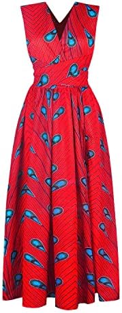 Fragarn летен ромпер за жени, женско печатење неправилно голем фустан со средна должина на повеќе облекување