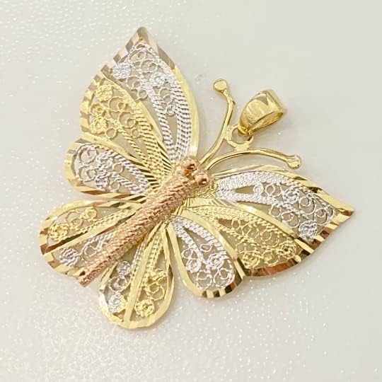 14К три-тони златни детали детали за пеперутка модел на приврзоци_x_fashion-1311