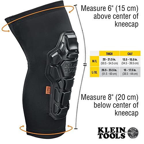 Klein Tools 80123 нараквици и комплети на Kneepad PPE со ракав со Keepad Kneepad, L/XL и исечете го нивото 4 плетени натопени натопи,