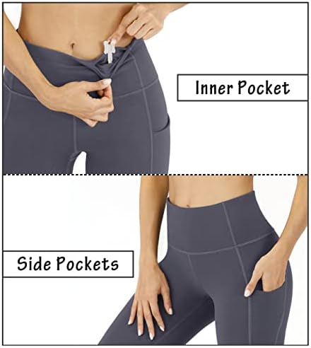 Панталони за јога Хитјога со џебови за жени со високи половини хеланки со џебови за жени хеланки за вежбање за жени