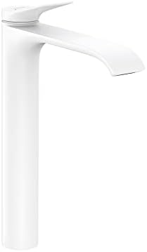 Hansgrohe Vivenis Modern 1-рачка со 1-дупка 12-инчен висока тапа за мијалник за бања во мат бело, 75042701