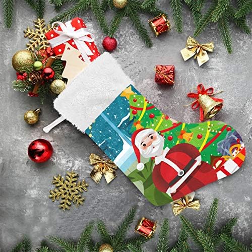 Пимилагу Дедо Мраз со Божиќни божиќни чорапи 1 пакет 17,7 , виси чорапи за Божиќна декорација