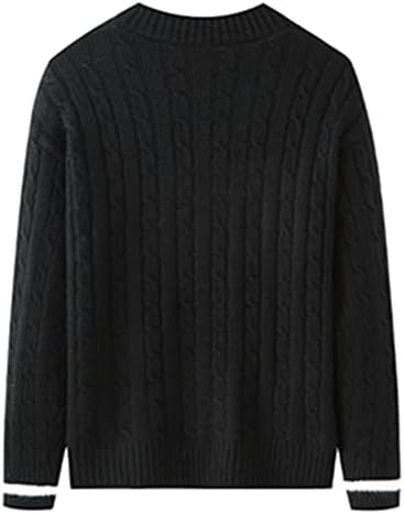 XXBR машки плетени џемпери тенок фит v вратот копче надолу цврсто кардиган есен зимски улица случајна бујна трикотажа за надворешна
