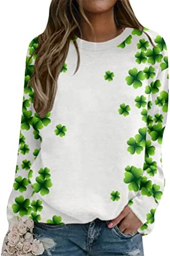 Омзин женски ирски екипа на вратот на вратот на вратот на Денот на пети, џемпер за џемпер за печатење на Денот на раблан
