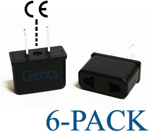 Apptics USA American Plug Adapter, Европа Азија Кина до американски 2 пински адаптер Тип Ц за да напишете адаптер за wallидови за напојување,