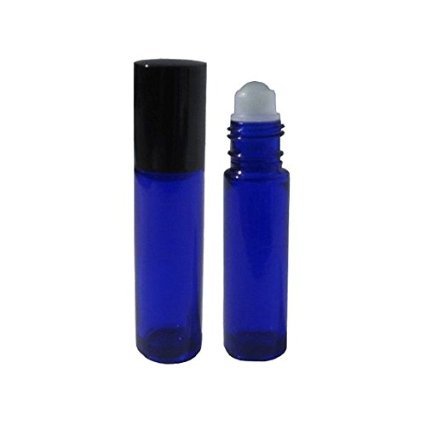 Стаклена стакло ароматерапија на шишиња, 10мл кобалт замрзнато сино стакло - сет од 6 + 2 чисти пипети