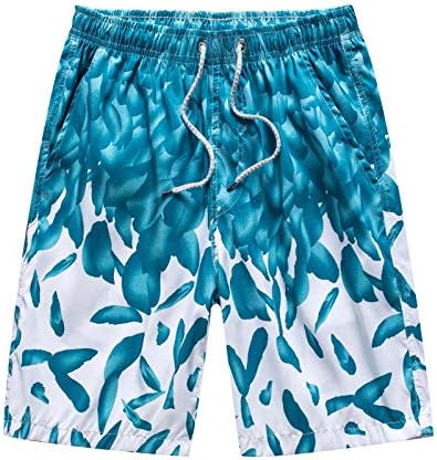 Убст шорцеви од табла за мажи, брзо сушење летни шорцеви на плажа Хавајски графички печати за лабава лабава вклопена обична плима