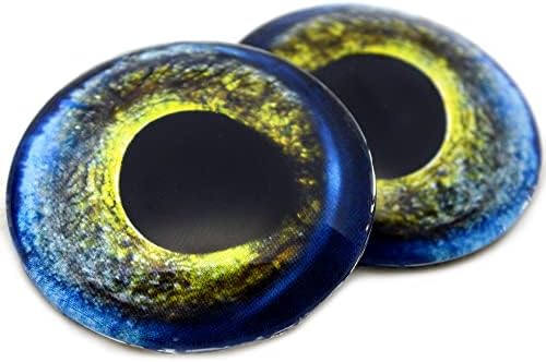 Дизајн на брадавици на Меган Морај јагула стакло Очи реалистично електрично зелено сино жолто жолто до 60мм накит што прави