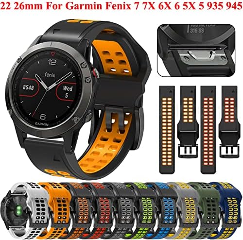 Sdutio 22 26mm Watchband Strap за Garmin Fenix ​​7 Fenix ​​6 5 5Plus 935 945 Silicone EasyFit Screstbands за Fenix ​​7x 6x 5x Watchband