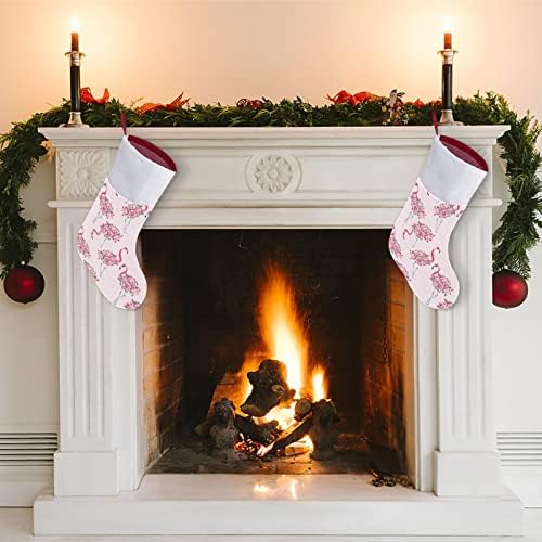 Прекрасно тропско розово фламинго тело Божиќно порибување божиќни чорапи торбичка куќа семејство Божиќ декор