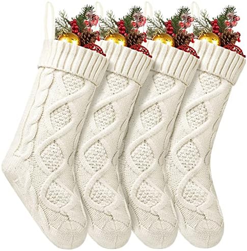 Vesniba 18 4 чорап Божиќно плетење чорапи со чорапи за подароци вреќа пакет инчи декорација персонализирана висока атлетска