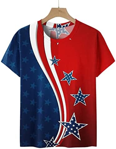 Маица од 4 јули За Жени Американско Знаме Патриотски Маички Врвови Летни Гроздобер Маици Блузи Со Кратки Ракави На Екипажот