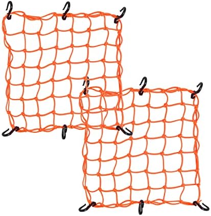 Мала карго мрежа 15 x15 се протега на 30 x30 со задебелни куки | Природно латекс јадро, тесно 2 ”x2” мрежен мрежен мрежен мрежен мрежен шлем