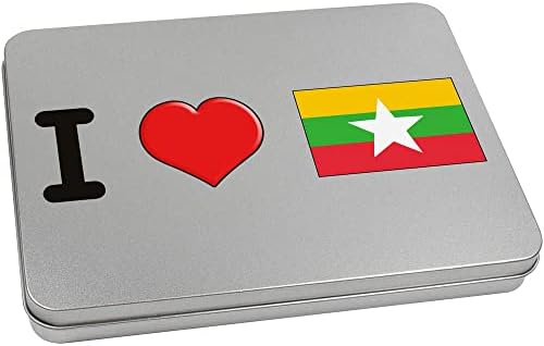 Азиеда 170мм „Јас го сакам Мјанмар“ метална кутија со калај/складирање