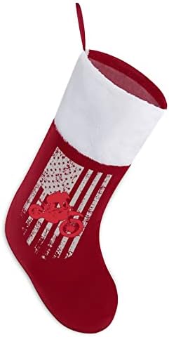 САД знаме мотокрос нечистотија Божиќ виси чорапи за порибување за Божиќно дрво од камин