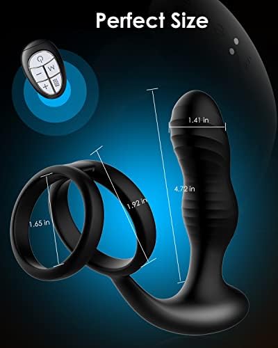 Вибрирачки масиран за простата со двојно петелски прстен, 7 режими на вибрации Анален приклучок со далечински управувач, G-SPOT црн кикирики