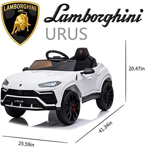 Лиценциран Lamborghini Urus деца возење на автомобилска играчка w/родител далечински управувач, електрични автомобили за деца 12V моторни полнење,