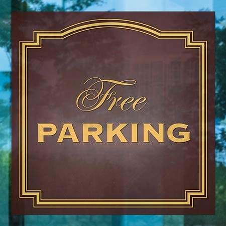 CGSignLab | Бесплатен Паркинг-Класичен Кафеав Прозорец Прицврстување | 5x5