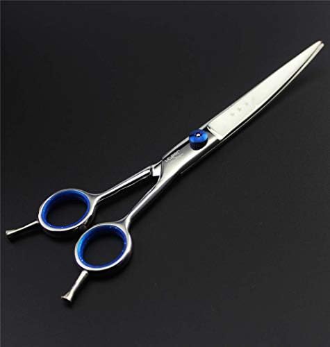 Сет за професионални ножици за чешлање миленичиња, 7.0 не'рѓосувачки челик Шарп и алатка за фризури за фризури/криви/заоблени ножици/чешел од домашни миленици