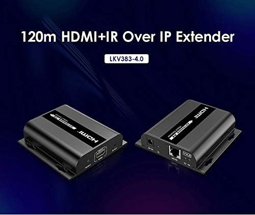 Ѕид HDMI Екстендер/До 120m Со IR, LKV383 V4.0 HDMI 1080p Продолжувач LAN Повторувач Над RJ45 Cat5e/Cat6