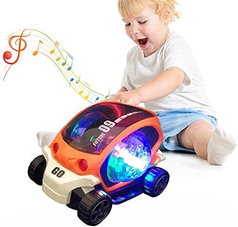 DQZSWLKJFAFAFA Музички автомобил играчка, вселенска капсула Проекциска ламба играчка момче или девојки 1 2 3+години стари подарок за